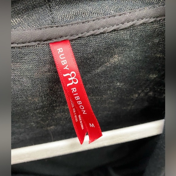 Ruby Ribbon Black Sweater Cardigan Women’s Medium Lightweight Open front Fall - Picture 12 of 13